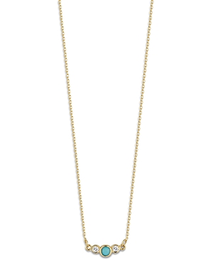 Moon & Meadow 14k Yellow Gold Turquoise & Diamond Necklace, 16 - 100% Exclusive In Blue/gold
