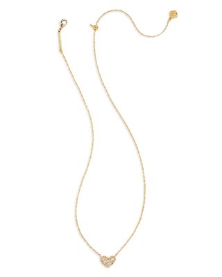 Kendra Scott Ari Pave Heart Adjustable Pendant Necklace, 19