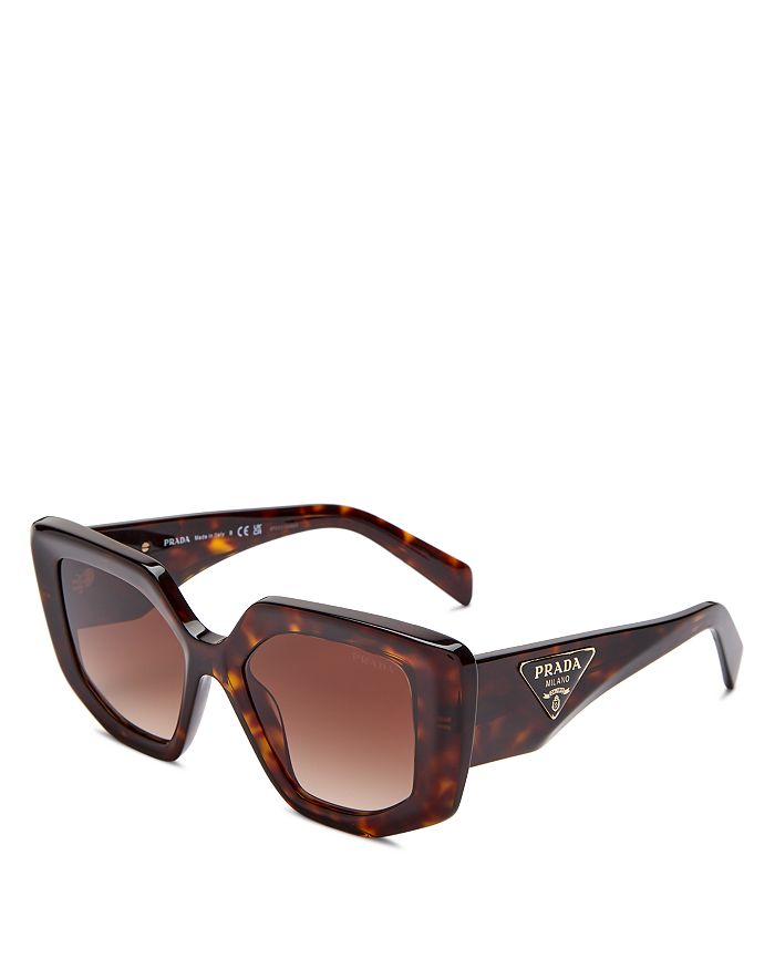 Prada Symbole Geometric Sunglasses, 50mm In Tortoise/brown Gradient