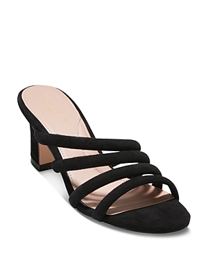 Shop Cole Haan Women's Adella Slip On High Heel Sandals In Black Suede