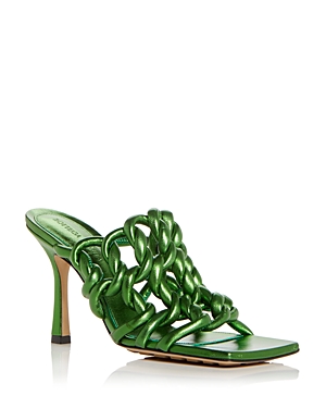 Bottega Veneta Knotted Leather Stretch Mules In Multicolor