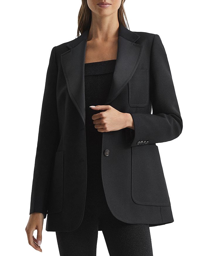 REISS Alana Notched Collar Button Blazer Bloomingdale s
