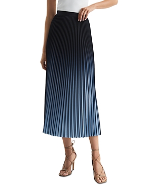 Shop Reiss Marlie Pleated Midi Skirt In Bright Blue