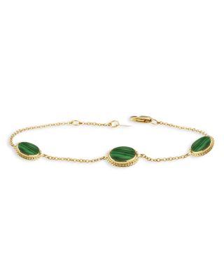 Bloomingdale's Fine Collection - Malachite Station Bracelet in 14K Yellow Gold - Exclusive