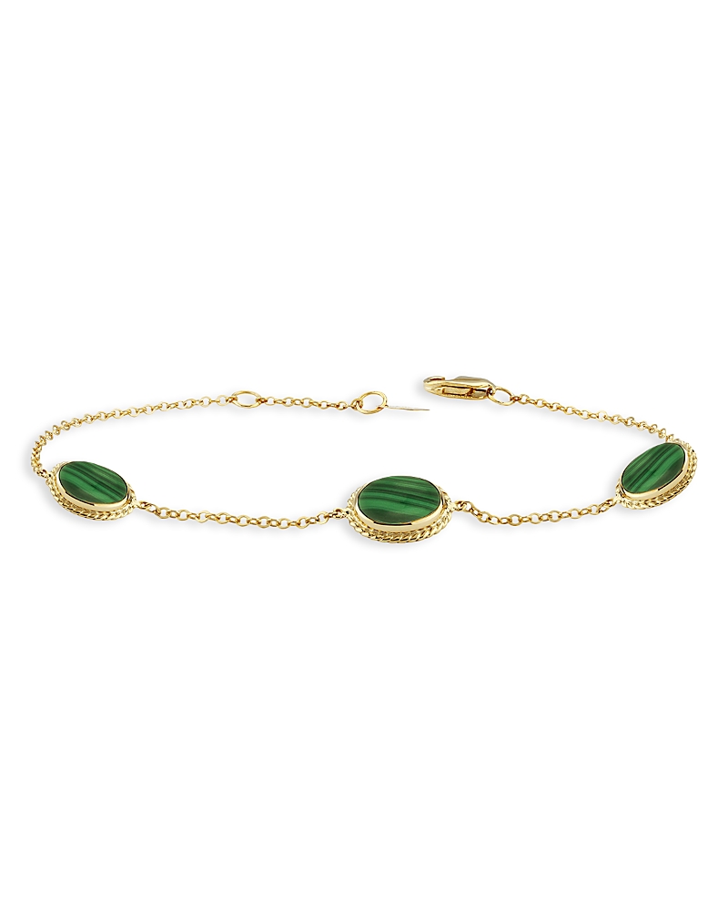 Bloomingdale's Fine Collection Malachite Station Bracelet in 14K Yellow Gold