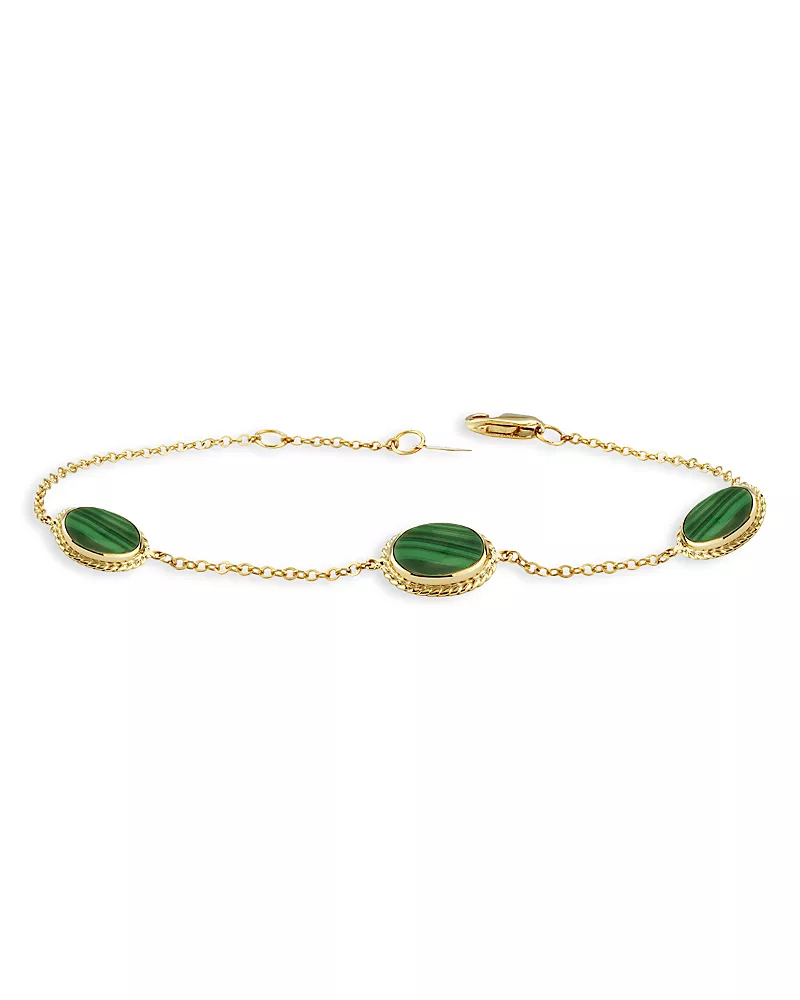 Bloomingdale's Fine Collection Malachite Station Bracelet in 14K Yellow Gold