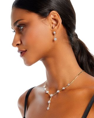 Diamond Flower Cluster Drop Earrings in 14K Yellow & White Gold, 1.25 ct.t.w. 