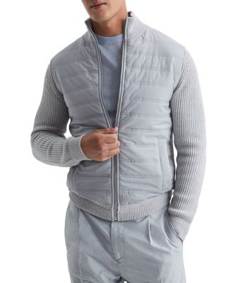 REISS - Trainer Mixed Media Zip Jacket