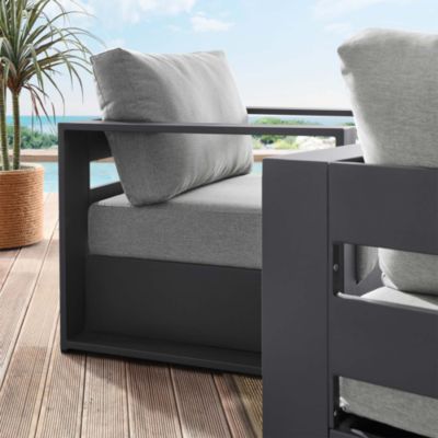  Tahoe Outdoor Patio Powder-Coated Aluminum Armchair, Set of 2