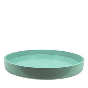 Addison Ross Large Lacquer 20 Round Tray In Eau De Nil