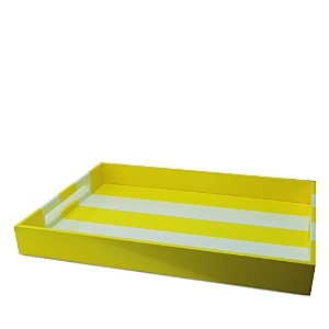 Addison Ross 22 x 16 Yellow Stripe Lacquer Tray