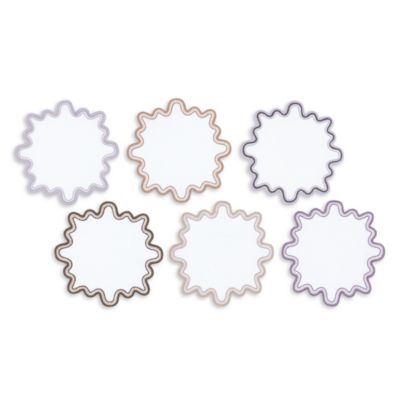 Wave 6" Round Cocktail Napkins, Set of 6 