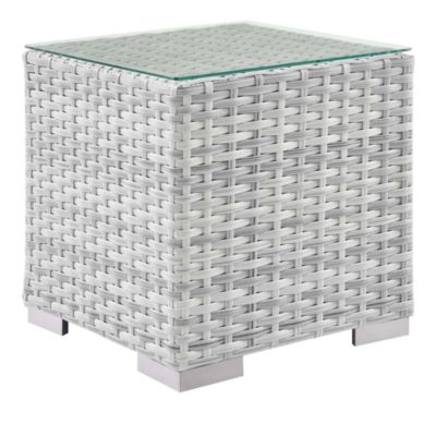 Modway Convene Outdoor Patio Side Table in Light Gray