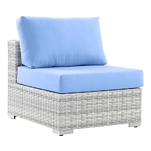 Modway Convene Outdoor Patio Armless Chair In Light Gray & Light Blue In Light Gray/light Blue
