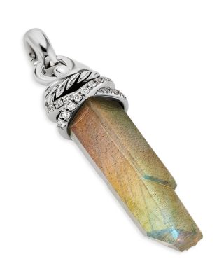 Amulets Sterling Silver Wrapped Amulet with Pav&eacute; Diamonds