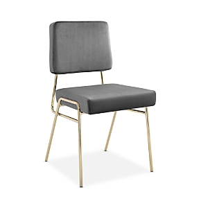 Modway Craft Performance Velvet Dining Side Chair In Gold Gray