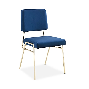 Modway Craft Performance Velvet Dining Side Chair In Gold Navy