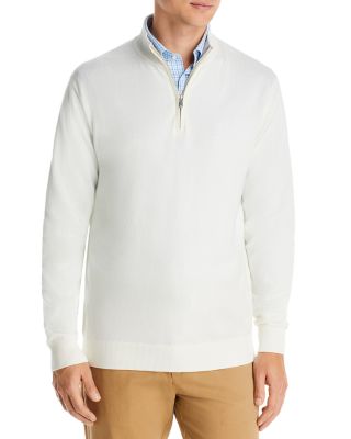 Peter Millar Crest Quarter Zip Pullover Sweater In Summer Ivory