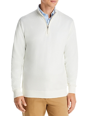 Peter Millar Crest Quarter Zip Pullover Sweater In Summer Ivory