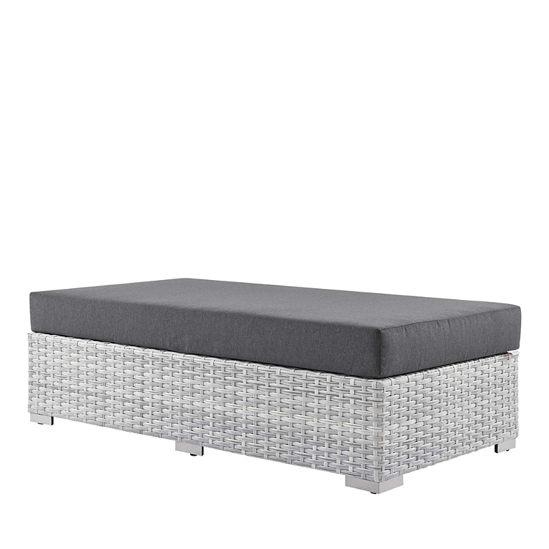 Modway Convene Outdoor Patio Rectangular Ottoman In Gray