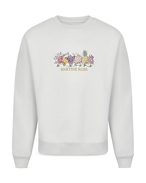 Martine Rose Classic Embroidered Crewneck Sweatshirt In Light Gray