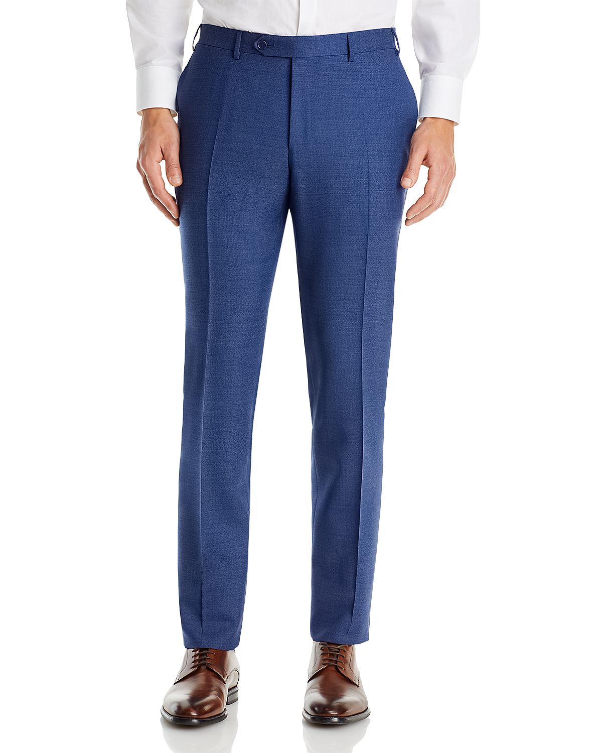 Canali Capri Melange Solid Slim Fit Dress Pants