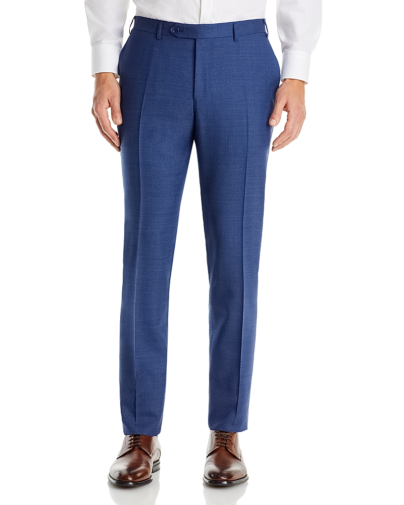 Canali Capri Melange Solid Slim Fit Dress Pants