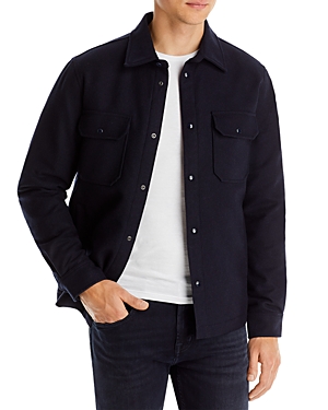 Woolrich Giacca Camicia Trapuntata Alaskan In Lana Riciclata Melton In Melton Blue