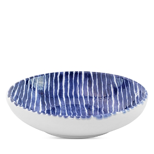 Vietri Santorini Stripe Condiment Bowl In Blue