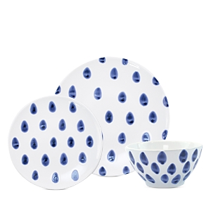 Vietri Santorini Dot 3 Piece Place Setting In Blue