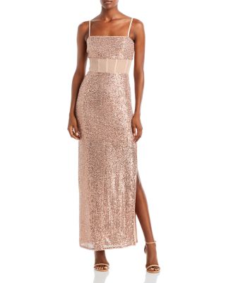 BCBGMAXAZRIA Long Sequin Evening Gown | Bloomingdale's