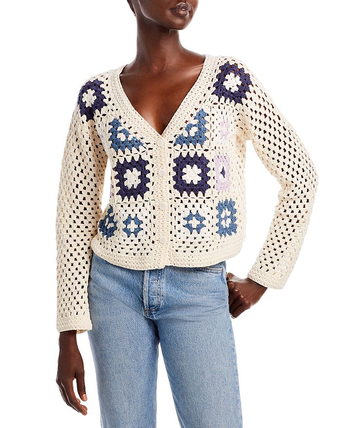 AQUA Crochet Cardigan - Exclusive | Bloomingdale's