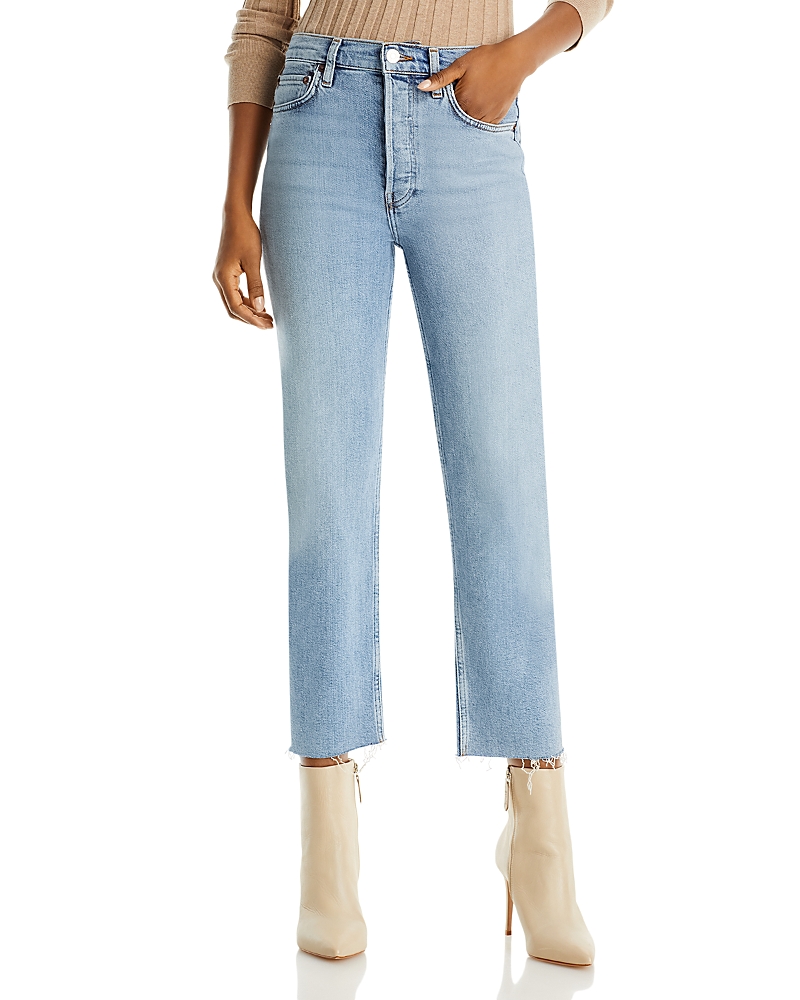 RE/DONE RE/DONE STOVE PIPE HIGH RISE STRAIGHT JEANS IN MID 90'S