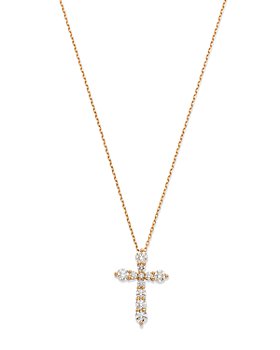 Bloomingdale's - Diamond Cross Pendant Necklace in 14K Yellow Gold, 1.0 ct. t.w. - 100% Exclusive