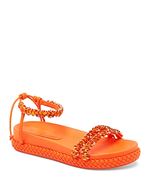 Aje Women's Jewel Embellished Ankle Strap Platform Sandals In Orange