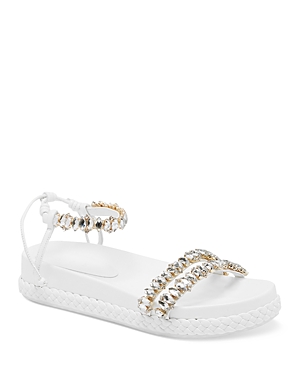 Aje Women's Jewel Embellished Ankle Strap Platform Sandals In White