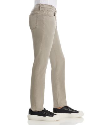 L'Homme Slim Brushed Twill Pants in Stone Gray