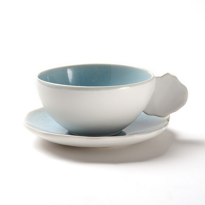 Jars Plume Blue Tea Cup & Saucer In Ocean Blue