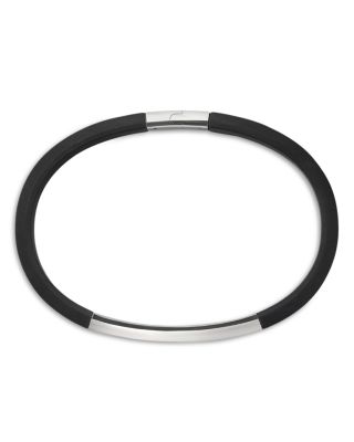 Men's Streamline&reg; ID Black Rubber Bracelet