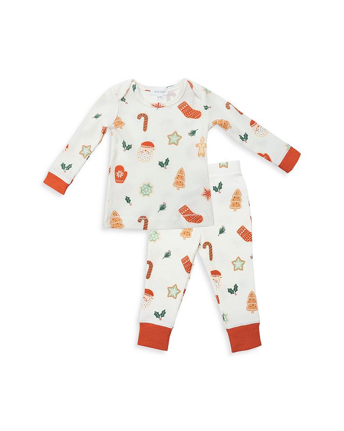 Angel Dear Unisex Cookie Print Thermal Waffle Pajama Set Baby, Little