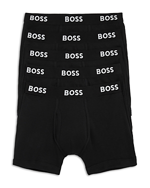 Shop Hugo Boss Authentic Boxer Briefs, Pack Of 5 In Black