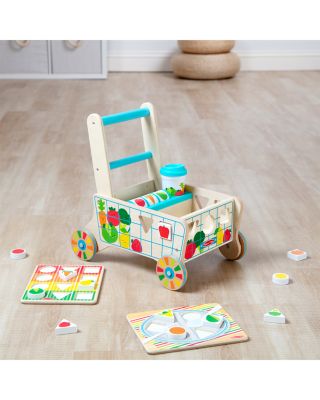 Wooden Shape Sorting Grocery Cart - Ages 2+