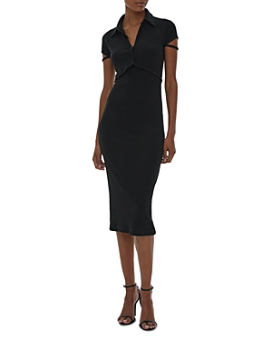 Shop Helmut Lang Back Cutout Shirt Dress In Black