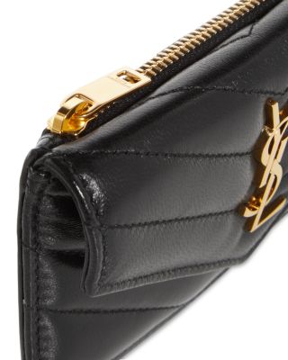 SAINT LAURENT Cassandre Fragments Flap Card Case In Lambskin