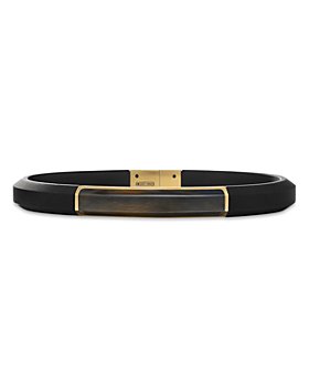 David Yurman - Streamline® ID Black Rubber Bracelet with Pietersite and 18K Yellow Gold