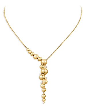 Shop Georg Jensen 18k Yellow Gold Moonlight Grapes Diamond Bead Lariat Necklace, 17.32