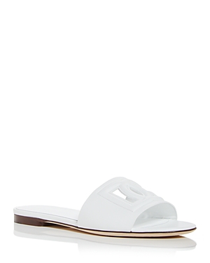 Shop Dolce & Gabbana Women's Slide Sandals In White