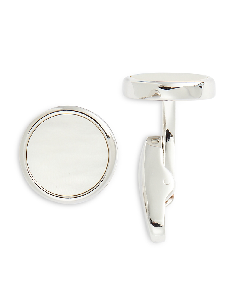 Link Up Round Mother Of Pearl Cufflinks