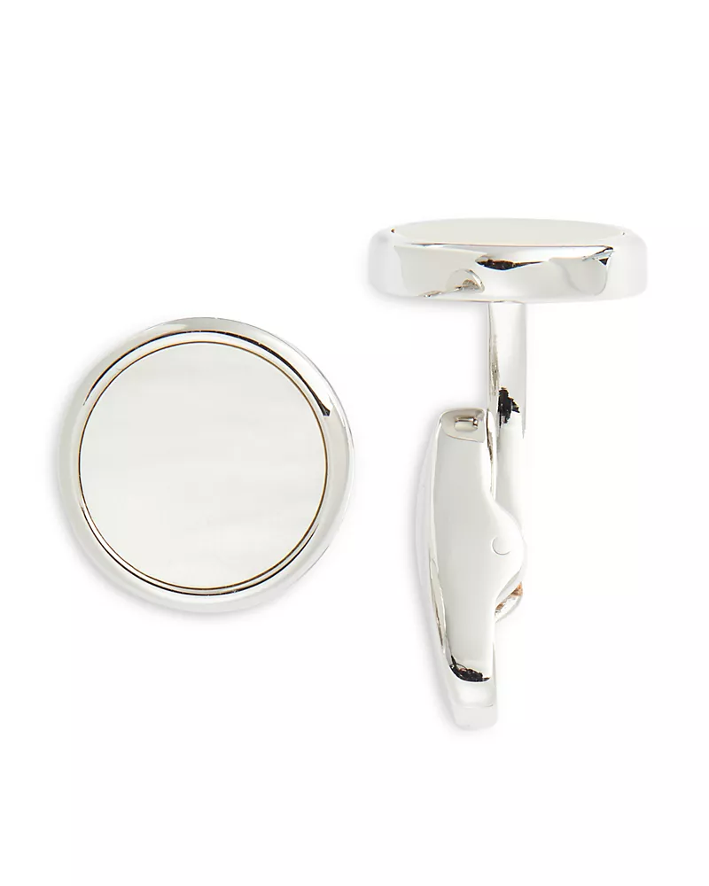 Link Up Round Mother Of Pearl Cufflinks
