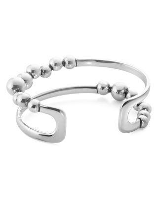 Sterling Silver Moonlight Grapes Beaded Cuff Bracelet